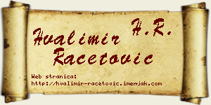 Hvalimir Račetović vizit kartica